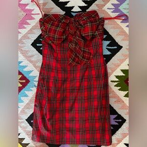 Victor costa tartan  Red tartan strapless